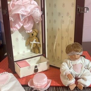 Burgundy Travel Trunk Accent Box